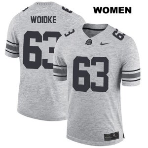 Women's NCAA Ohio State Buckeyes Kevin Woidke #63 College Stitched Authentic Nike Gray Football Jersey MQ20U34XL